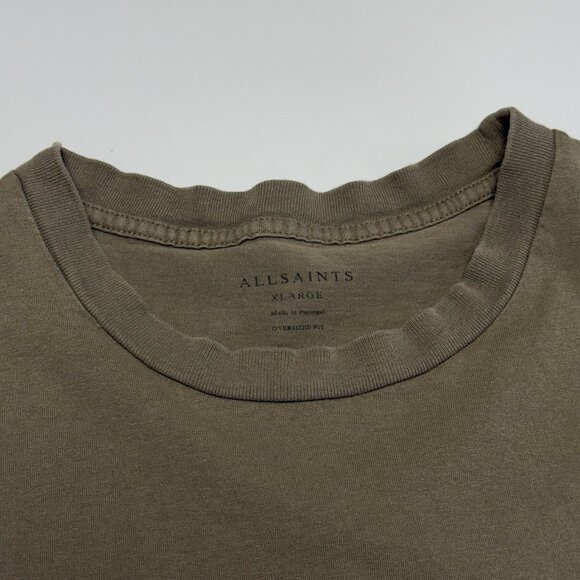 Allsaints Tank Top Shirt Mens XL Brown Oversized Fit Cut Off - Picture 4 of 9